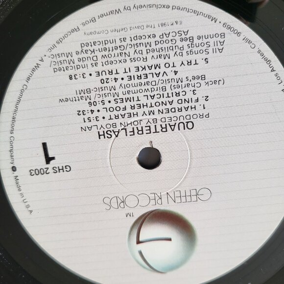 Quarterflash Self-Titled Vinyl LP 1981 Geffen Records GHS 2003 Pop Rock LP7 - Picture 3 of 9